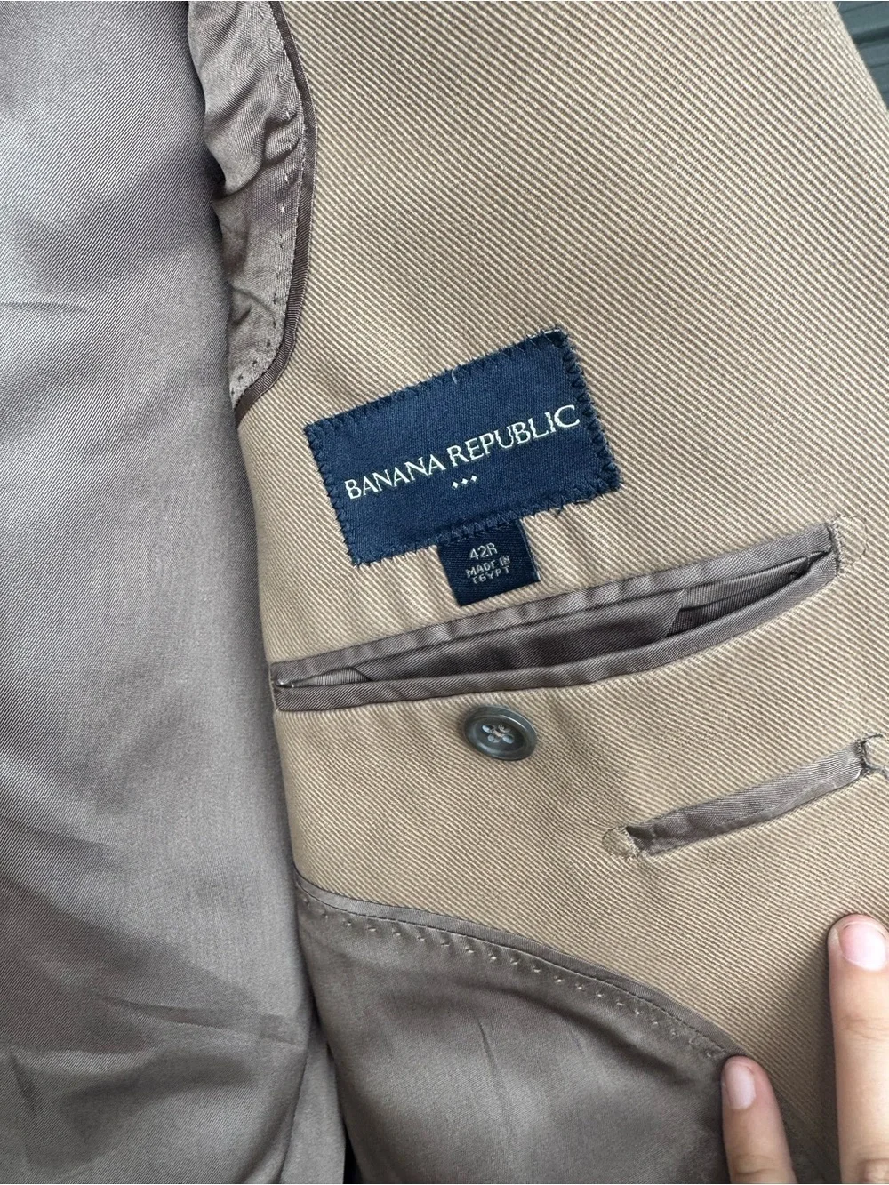 Banana Republic Taupe Two-Button Sport Coat